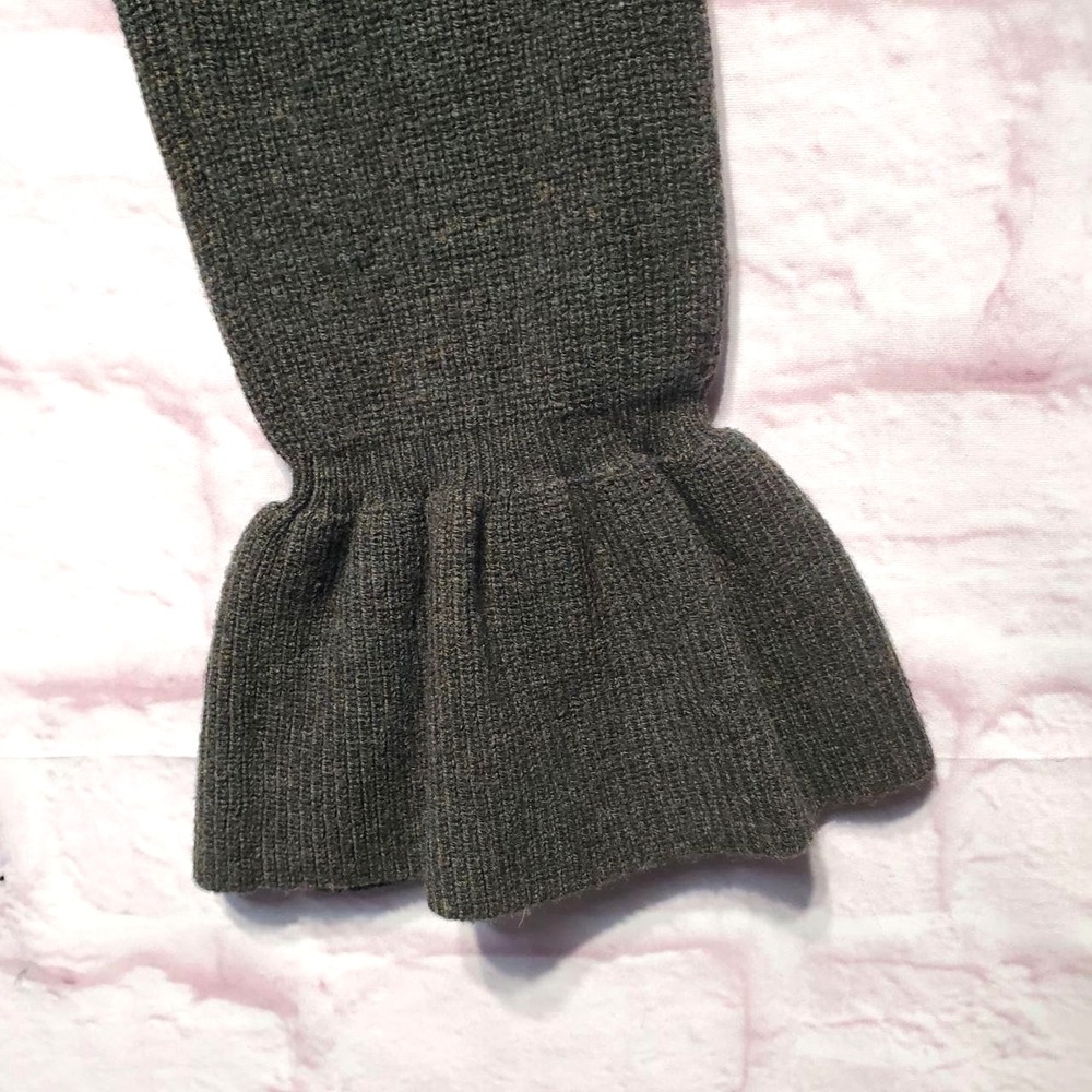 Banana Republic Sweater Womens Small Green Ruffle Sleeve Merino Wool Blend Knit - Picture 5 of 12